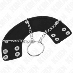 KINK - ANILLO PENE 4 CM CADENA 7 CM METAL CON CINTURÓN POLIPIEL - piKanteo | Despierta tu lado más piKante