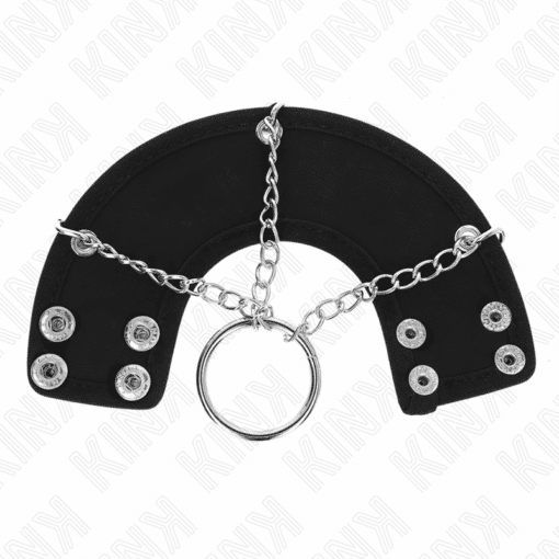 KINK - ANILLO PENE 4 CM CADENA 7 CM METAL CON CINTURÓN POLIPIEL - Imagen 3