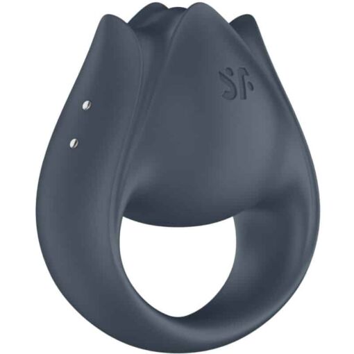 SATISFYER - PERFECT PAIR 2 MULTIVIBRADOR 2 EN 1 ANILLO PARA PENE & ESTIMULADOR DE DEDO GRIS - Imagen 3