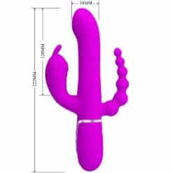 PRETTY LOVE - CAMMY TRIPLE VIBRADOR MULTIFUNCIÓN 4 EN 1 ROSA - piKanteo | Despierta tu lado más piKante