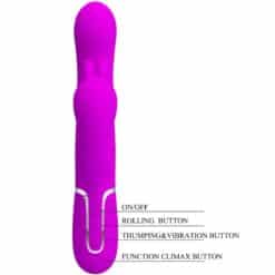 PRETTY LOVE - CAMMY TRIPLE VIBRADOR MULTIFUNCIÓN 4 EN 1 ROSA - piKanteo | Despierta tu lado más piKante