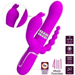 PRETTY LOVE - CAMMY TRIPLE VIBRADOR MULTIFUNCIÓN 4 EN 1 ROSA - piKanteo | Despierta tu lado más piKante