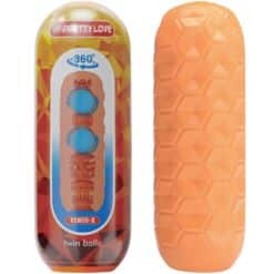 PRETTY LOVE - TWIN BALLS MASTURBADOR MASCULINO NARANJA