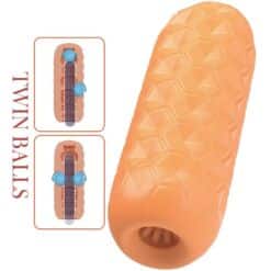 PRETTY LOVE - TWIN BALLS MASTURBADOR MASCULINO NARANJA - piKanteo | Despierta tu lado más piKante