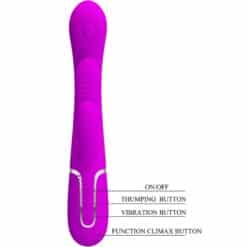PRETTY LOVE - SHANIA TRIPLE VIBRADOR RABBIT MULTIFUNCIÓN ROSA - piKanteo | Despierta tu lado más piKante
