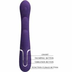PRETTY LOVE - SHANIA TRIPLE VIBRADOR RABBIT MULTIFUNCIÓN MORADO - piKanteo | Despierta tu lado más piKante