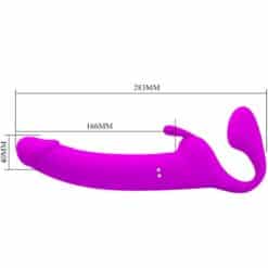 PRETTY LOVE - ZANINI DILDO STRAP-ON SIN ARNÉS 10 VIBRACIONES MORADO - piKanteo | Despierta tu lado más piKante