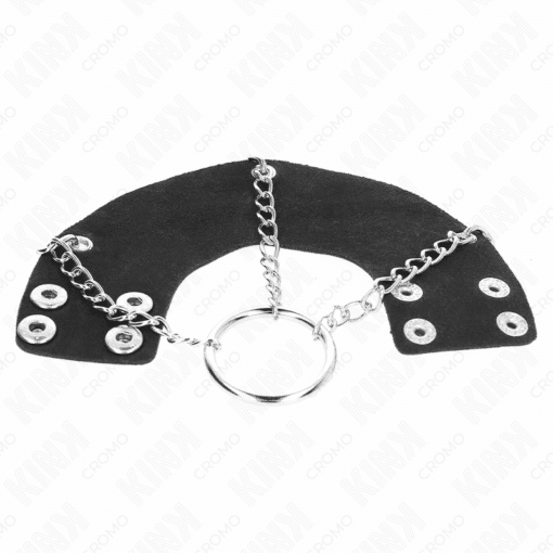 KINK - ANILLO PENE 4 CM CADENA 7 CM METAL CON CINTURÓN CUERO - Imagen 5