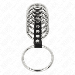 KINK - 7 ANILLOS PENE METAL 3.2 CM A 5 CM CONECTADOS POR POLIPIEL - piKanteo | Despierta tu lado más piKante
