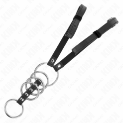 KINK - 5 ANILLOS PENE 3.8 CM A 5 CM METAL CON CINTURÓN POLIPIEL 112 CM - piKanteo | Despierta tu lado más piKante