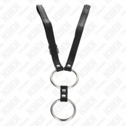 KINK - ANILLO PENE DOBLE METAL 3.8 CM A 5 CM CON CINTURÓN DE POLIPIEL 112 CM - piKanteo | Despierta tu lado más piKante