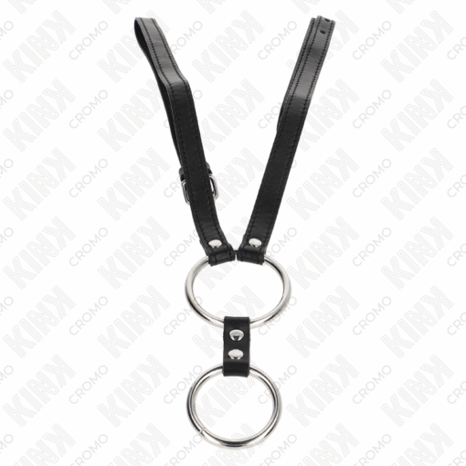 KINK - ANILLO PENE DOBLE METAL 3.8 CM A 5 CM CON CINTURÓN DE POLIPIEL 112 CM - Imagen 3