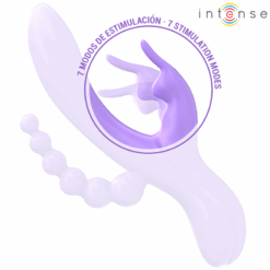 INTENSE - MIKO TRIPLE VIBRADOR RABBIT & ESTIMULADOR & ANAL 7 VIBRACIONES MORADO - piKanteo | Despierta tu lado más piKante