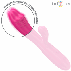 INTENSE - IVY VIBRADOR FLEXIBLE 10 VIBRACIONES CON LENGUA ESTIMULADORA ROSA - piKanteo | Despierta tu lado más piKante