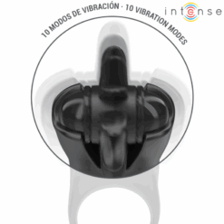 INTENSE - MABEL ANILLO VIBRADOR 10 VIBRACIONES CON ESTIMULADOR DE CLÍTORIS NEGRO - piKanteo | Despierta tu lado más piKante