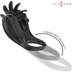 INTENSE - MABEL ANILLO VIBRADOR 10 VIBRACIONES CON ESTIMULADOR DE CLÍTORIS NEGRO - piKanteo | Despierta tu lado más piKante