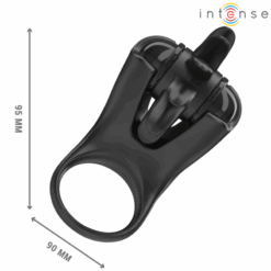 INTENSE - MABEL ANILLO VIBRADOR 10 VIBRACIONES CON ESTIMULADOR DE CLÍTORIS NEGRO - piKanteo | Despierta tu lado más piKante
