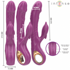 Alternative view of INTENSE - HALLE VIBRADOR MULTIFUNCIÓN CON LENGUA ESTIMULADORA EN FORMA DE DELFÍN MORADO