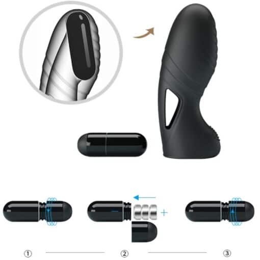 PRETTY LOVE - ALAN VIBRADOR DE DEDO SILICONA NEGRO - Imagen 8