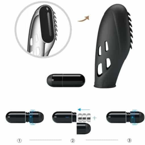 PRETTY LOVE - GILO VIBRADOR DE DEDO SILICONA NEGRO - Imagen 7