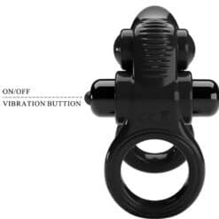 PRETTY LOVE - PASSIONATE RING DOBLE ANILLO VIBRADOR + ESTIMULADOR CLÍTORIS NEGRO - piKanteo | Despierta tu lado más piKante