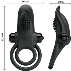 PRETTY LOVE - DOBLE ANILLO VIBRADOR + ESTIMULADOR CLÍTORIS 10 VIBRACIONES NEGRO - piKanteo | Despierta tu lado más piKante