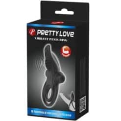 PRETTY LOVE - DOBLE ANILLO VIBRADOR + ESTIMULADOR CLÍTORIS 10 VIBRACIONES NEGRO - piKanteo | Despierta tu lado más piKante