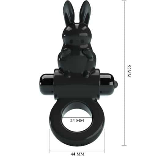 PRETTY LOVE - EXCITING RING ANILLO VIBRADOR RABBIT 10 VIBRACIONES NEGRO - Imagen 3