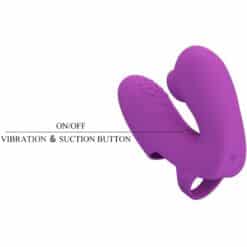 PRETTY LOVE - ATHENA VIBRADOR DE DEDO CON ESTIMULADOR CLÍTORIS MORADO - piKanteo | Despierta tu lado más piKante