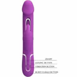 PRETTY LOVE - KAMPAS VIBRADOR RABBIT MULTIFUNCIÓN 3 EN 1 MORADO - piKanteo | Despierta tu lado más piKante