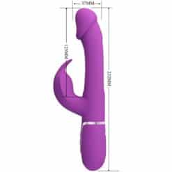 PRETTY LOVE - KAMPAS VIBRADOR RABBIT MULTIFUNCIÓN 3 EN 1 MORADO - piKanteo | Despierta tu lado más piKante