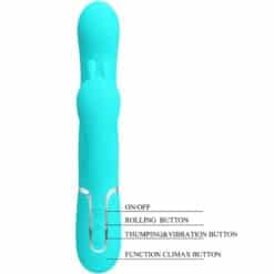PRETTY LOVE - CAMMY TRIPLE VIBRADOR RABBIT MULTIFUNCIÓN 4 EN 1 AZUL - piKanteo | Despierta tu lado más piKante