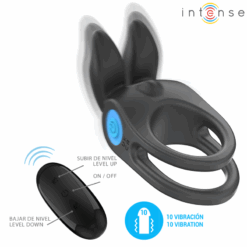 INTENSE - SAM ANILLO DOBLE VIBRADOR PENE 10 VIBRACIONES NEGRO - piKanteo | Despierta tu lado más piKante