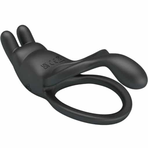 PRETTY LOVE - SETH DOBLE ANILLO VIBRADOR RABBIT 7 VIBRACIONES NEGRO - Imagen 4