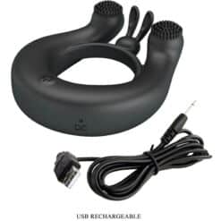 PRETTY LOVE - DAHLIA ANILLO VIBRADOR + ESTIMULADOR DE CLÍTOIS 12 VIBRACIONES NEGRO - piKanteo | Despierta tu lado más piKante