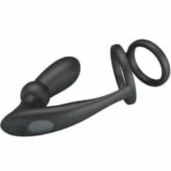 PRETTY LOVE - EMONI ANILLO PENE + PLUG ANAL 12 VIBRACIONES NEGRO - piKanteo | Despierta tu lado más piKante