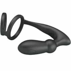 PRETTY LOVE - EMONI ANILLO PENE + PLUG ANAL 12 VIBRACIONES NEGRO - piKanteo | Despierta tu lado más piKante