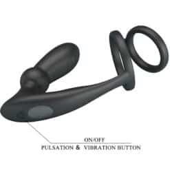 PRETTY LOVE - EMONI ANILLO PENE + PLUG ANAL 12 VIBRACIONES NEGRO - piKanteo | Despierta tu lado más piKante