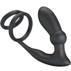 PRETTY LOVE - EMONI ANILLO PENE + PLUG ANAL 12 VIBRACIONES NEGRO - piKanteo | Despierta tu lado más piKante