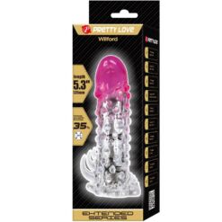 PRETTY LOVE - WILFORD FUNDA REALÍSTICA ALARGADORA CON RELIEVE PARA PENE ROSA - piKanteo | Despierta tu lado más piKante