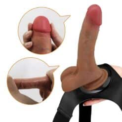 PRETTY LOVE - HARNESS BRIEFS UNIVERSAL CON DILDO VIBRACIÓN Y SQUIRTING 15.5 CM MULATO - piKanteo | Despierta tu lado más piKante