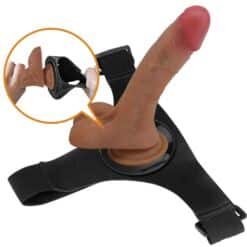PRETTY LOVE - HARNESS BRIEFS UNIVERSAL CON DILDO VIBRACIÓN Y SQUIRTING 15.5 CM MULATO - piKanteo | Despierta tu lado más piKante