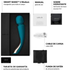LELO - MASAJEADOR SMART MEDIUM WAND 2 VERDE AGUA - piKanteo | Despierta tu lado más piKante