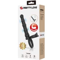 PRETTY LOVE - TATUM ANILLO VIBRADOR PENE CON PLUG 10 VIBRACIONES NEGRO - piKanteo | Despierta tu lado más piKante