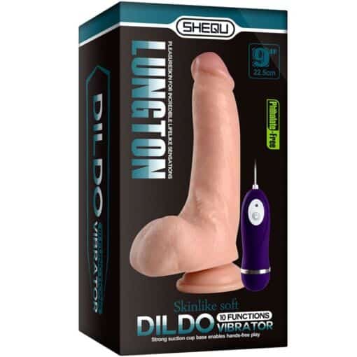 SHEQU - LUNGTON DILDO VIBRADOR CON CONTROL REMOTO 22,5 CM - Imagen 6