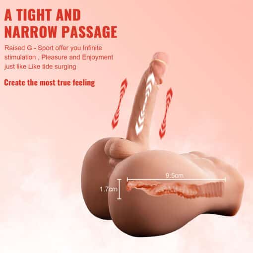 XISE - BERTLETT DILDO ASS MASTURBADOR DILDO Y ANO REALÍSTICO POSICIÓN FRONTAL CON THRUSTING 18 CM - Imagen 8