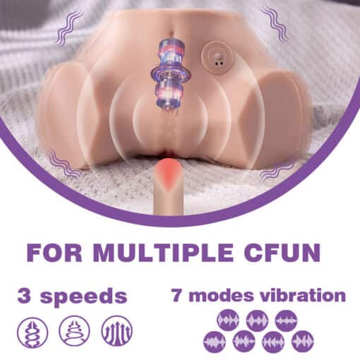 XISE - FENNIE SHAKING MASTURBADOR VAGINA Y ANO REALÍSTICO MULTIPOSICIÓN CON VIBRACIÓN - Imagen 9