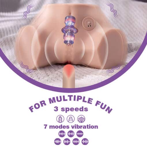 XISE - FENNIE SHAKING MASTURBADOR VAGINA Y ANO REALÍSTICO MULTIPOSICIÓN CON VIBRACIÓN - Imagen 11