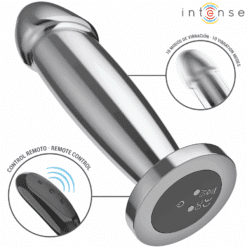 INTENSE - PLUG ANAL 10 VIBRACIONES METAL EN FORMA DE DILDO CON CONTROL REMOTO M - piKanteo | Despierta tu lado más piKante