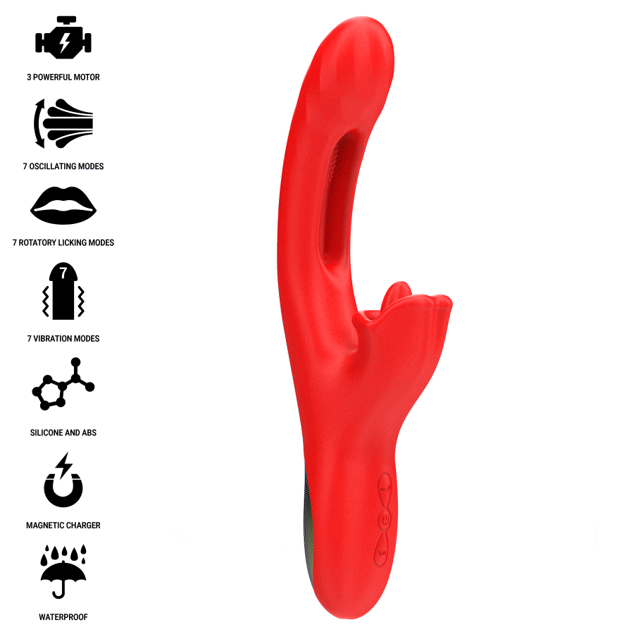 Alternative view of INTENSE - JESSICA VIBRADOR MULTIFUNCIÓN ESTIMULACIÓN CLÍTORIS 24.8 CM ROJO